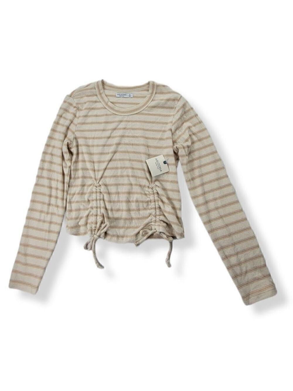 Arizona cream/Tan striped shirt with ruching XL Juniors
